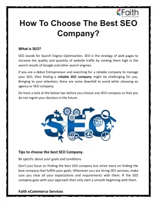 how to choose the best seo company