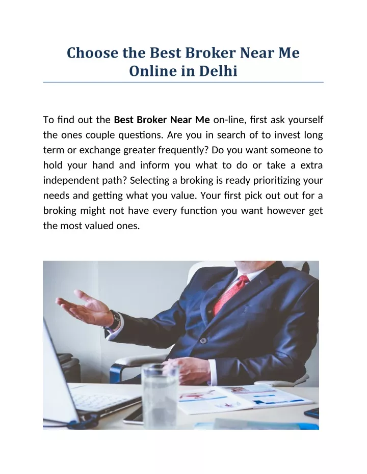choose the best broker near me online in delhi