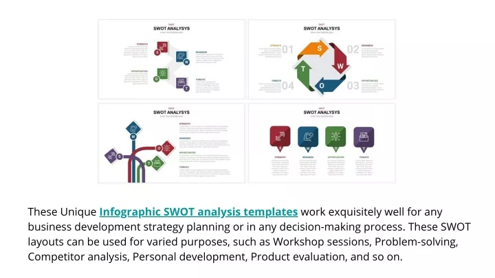 these unique infographic swot analysis templates