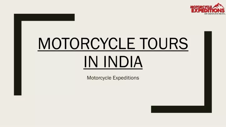 motorcycle tours in india