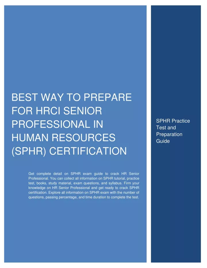 best way to prepare for hrci senior professional