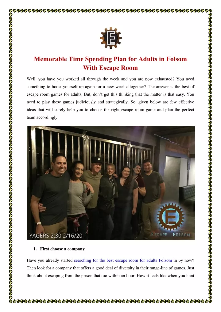 memorable time spending plan for adults in folsom