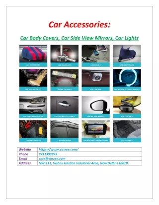 Buy Car Body Covers, Car Side View Mirrors, Car Lights
