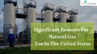 Significant Reasons For  Natural Gas Use In The United States