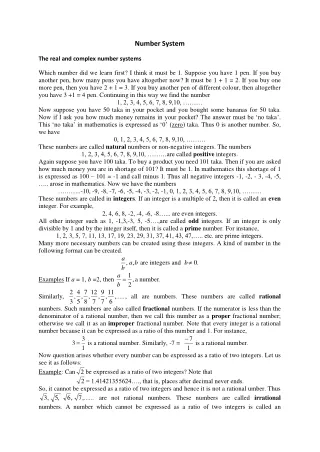 Number system (real and binary)