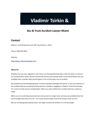 Bus & Truck Accident Lawyer Miami