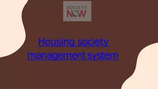 housing society management system