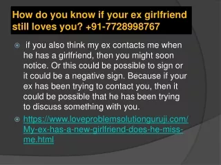How do you know if your ex girlfriend 7728998767