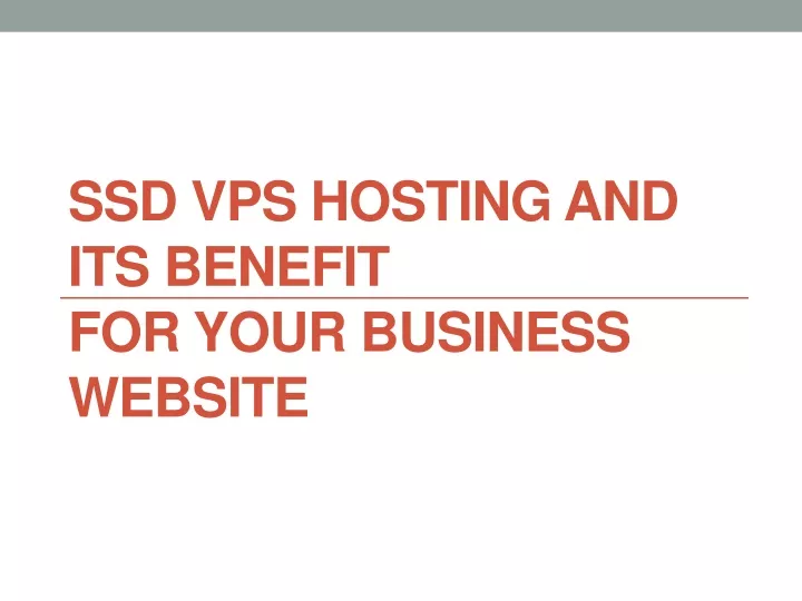 ssd vps hosting and its benefit for your business website