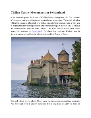 chillon castle monuments in switzerland