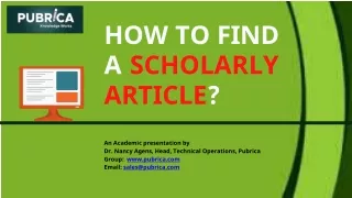 how to find a scholarly article