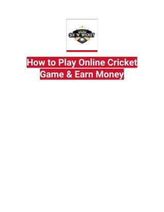 How to Play Online Cricket Game & Earn Money