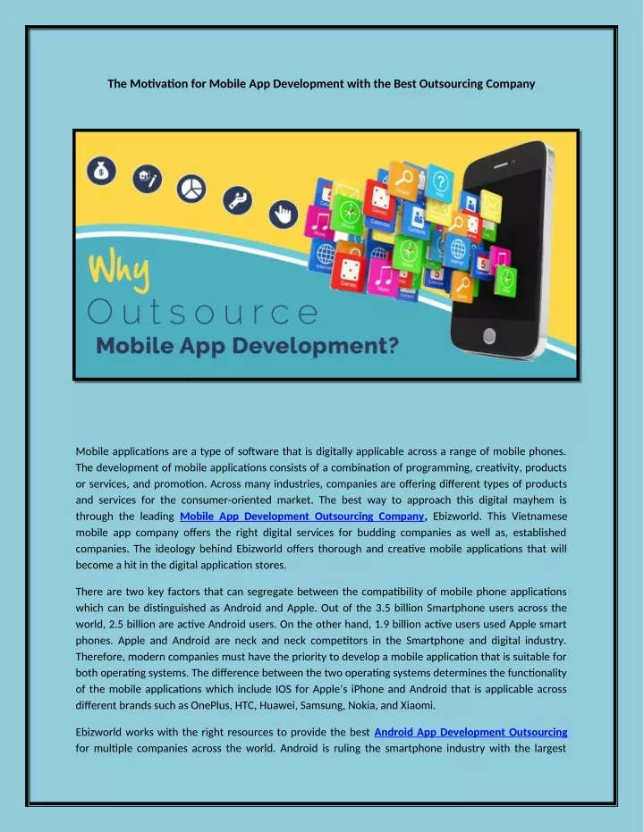 the motivation for mobile app development with