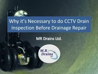Drains Cleaning & Repair with CCTV Drainage