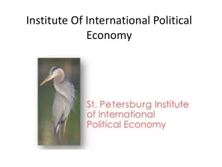 Institute Of International Political Economy