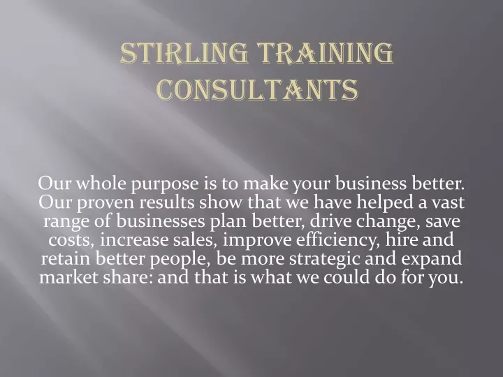 stirling training consultants