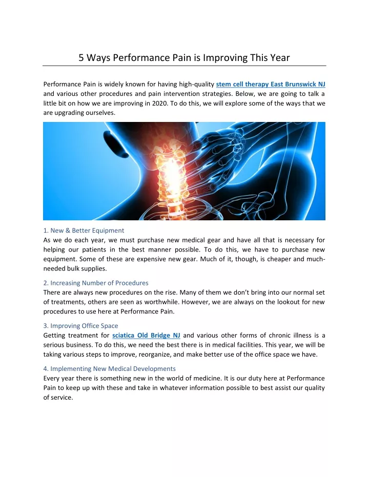 5 ways performance pain is improving this year