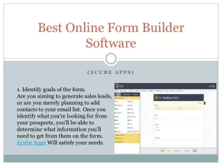 Picking the Best Online Form Builder software from Ecube Apps.