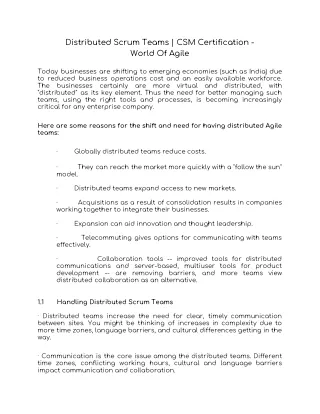 distributed scrum teams csm certification world