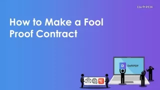 how to make a fool proof contract