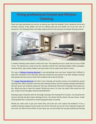 hiring professional carpet and window hiring
