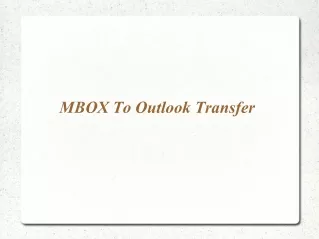 MBOX to Outlook Migration