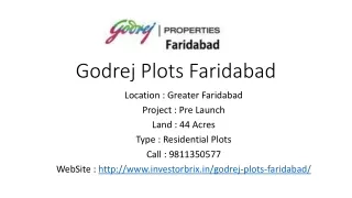 Godrej Plots in Faridabad