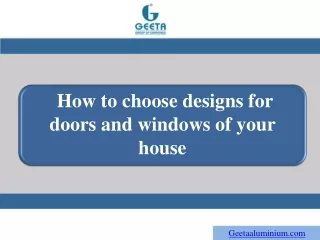 how to choose designs for doors and windows