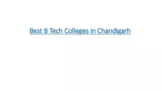 best b tech colleges in chandigarh