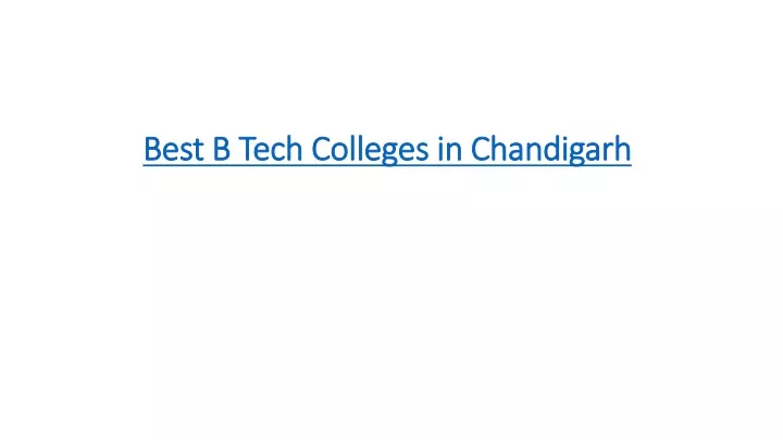 best b tech colleges in chandigarh