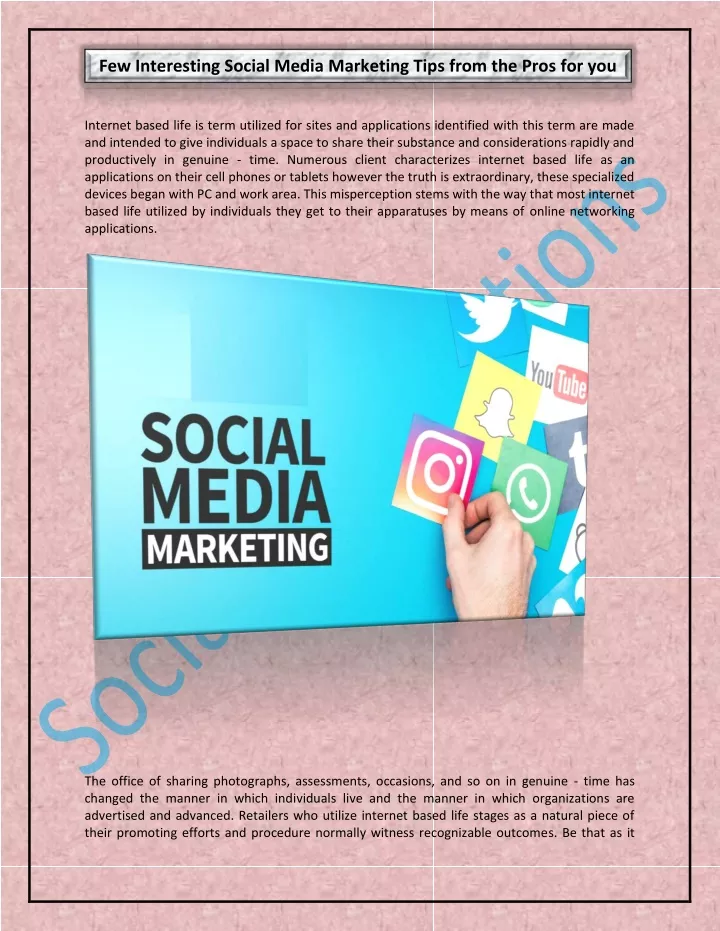 few interesting social media marketing tips from