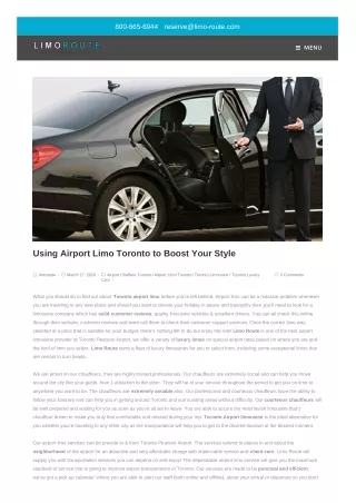 Using Airport Limo Toronto to Boost Your Style