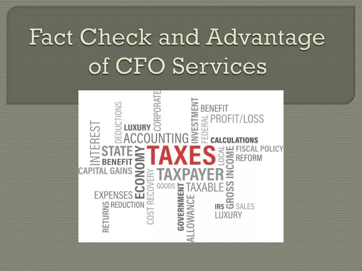 fact check and advantage of cfo services