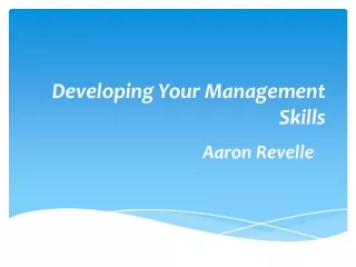 Develop your management skills