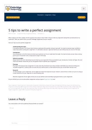 5 tips to write a perfect assignment