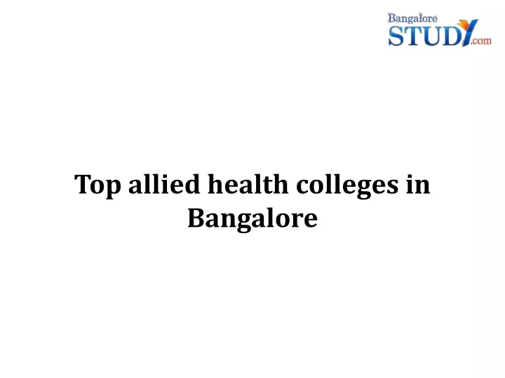 top allied health colleges in bangalore