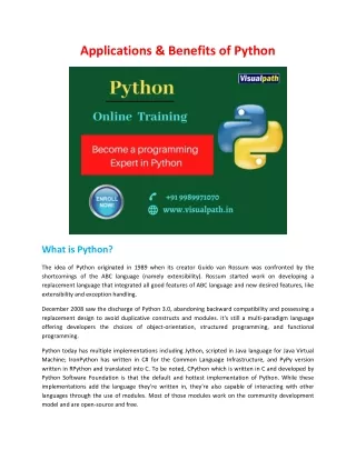 Applications and benefits of Python