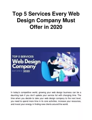 top 5 services every web design company must offer in 2020