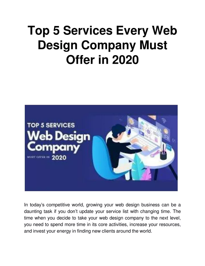 top 5 services every web design company must offer in 2020