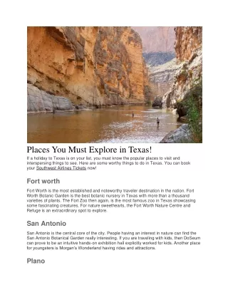 Places You Must Explore in Texas!