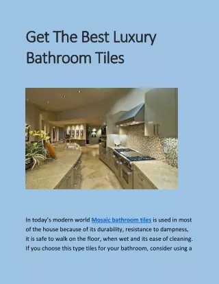 Best Luxury Bathroom Tiles