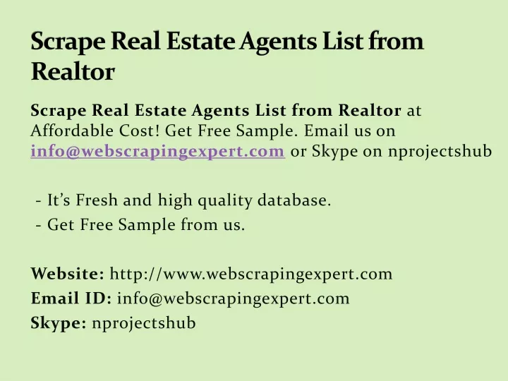 scrape real estate agents list from realtor