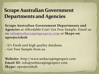 scrape australian government departments and agencies