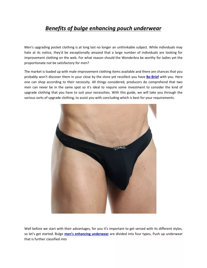 benefits of bulge enhancing pouch underwear