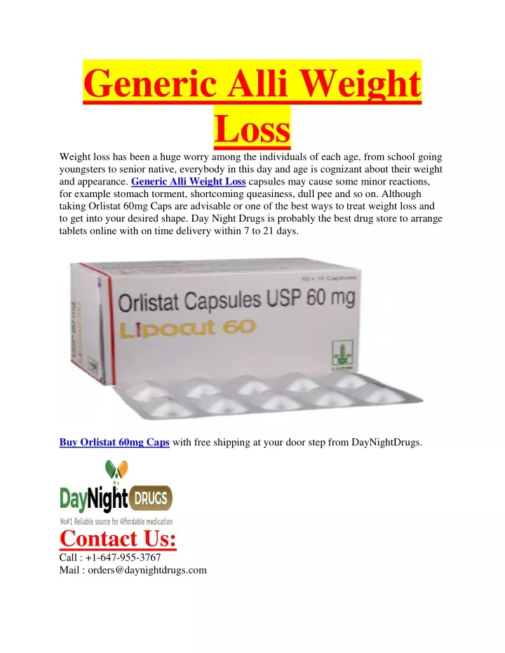 generic alli weight loss weight loss has been