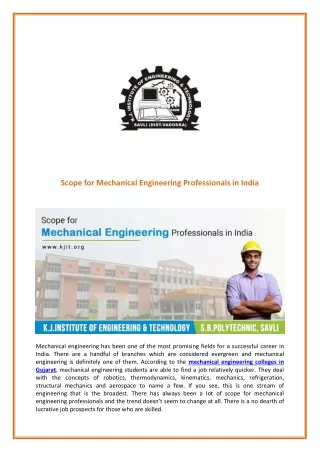 scope for mechanical engineering professionals