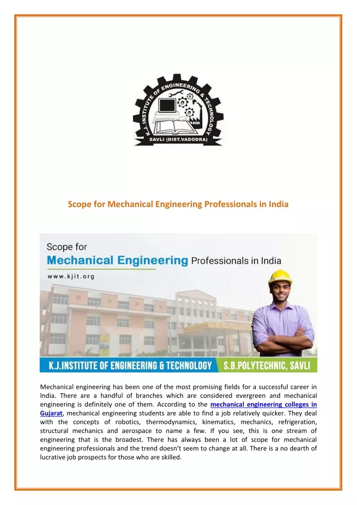 scope for mechanical engineering professionals