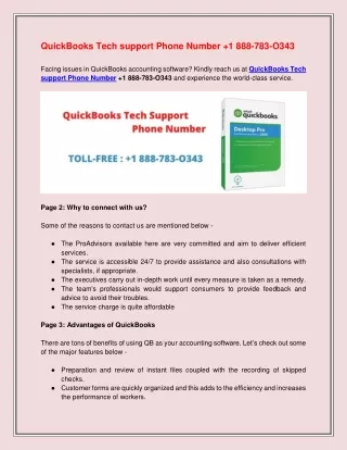 Facing issues in QuickBooks accounting software? Kindly reach us at QuickBooks Tech support Phone Number  1 888-783-O34