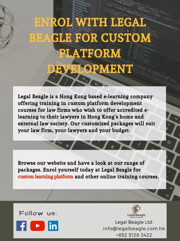 enrol with legal beagle for custom platform