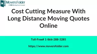 cost cutting measure with long distance moving quotes online